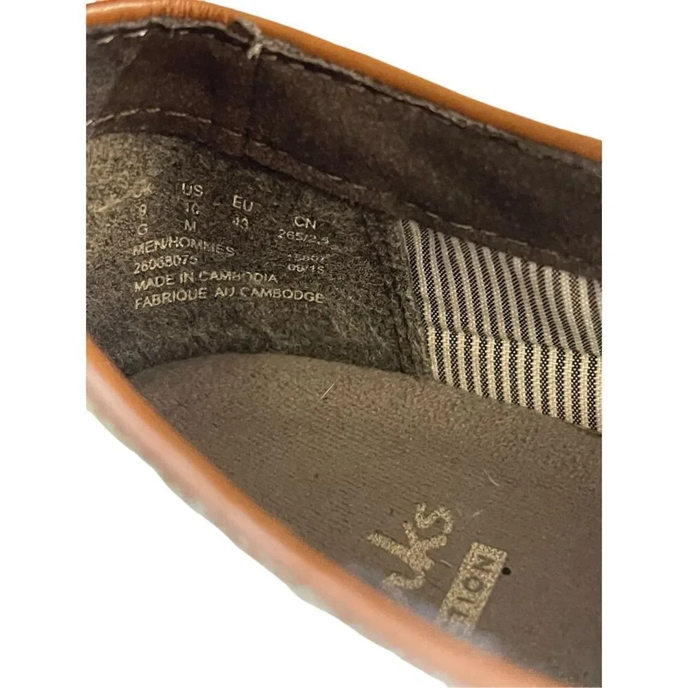 Clarks Mens Brown Grey Leather Round Toe Lace-Up Casual Boat Shoes Size 9 US